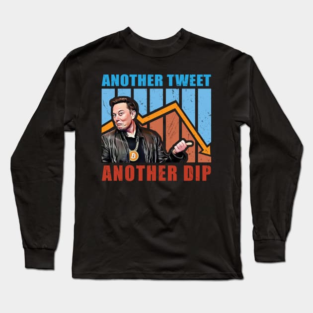 Another tweet by Elon Musk, another dip in Bitcoin Long Sleeve T-Shirt by NuttyShirt